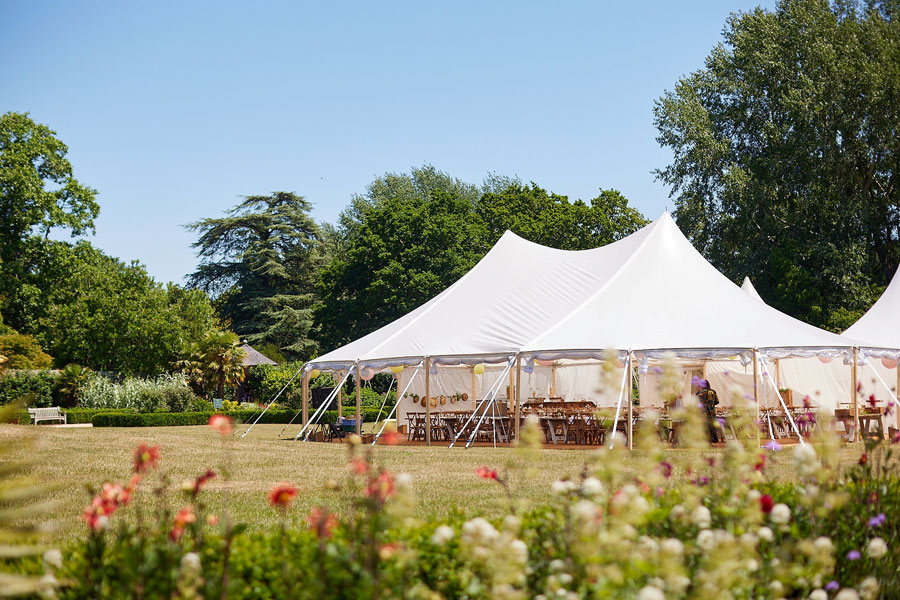 Marquee reception in the Walled Garden